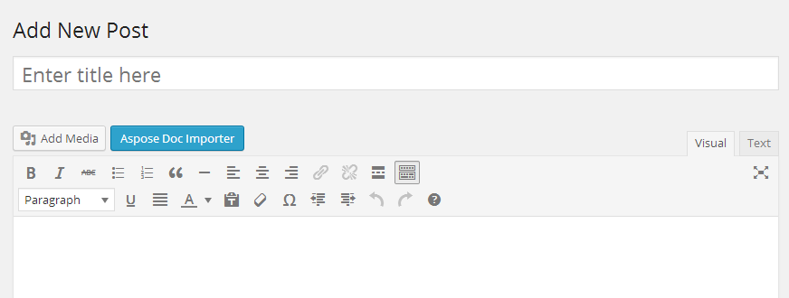 Post Page with “Aspose Doc Importer” button